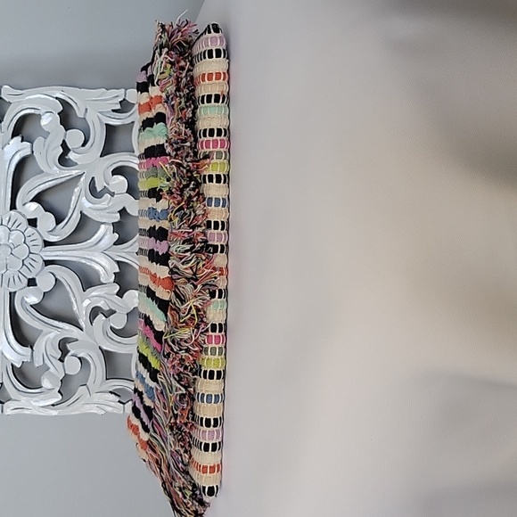 Stella & Dot Taj Bohemian Multicolored Striped Fringe Clutch - Picture 8 of 14